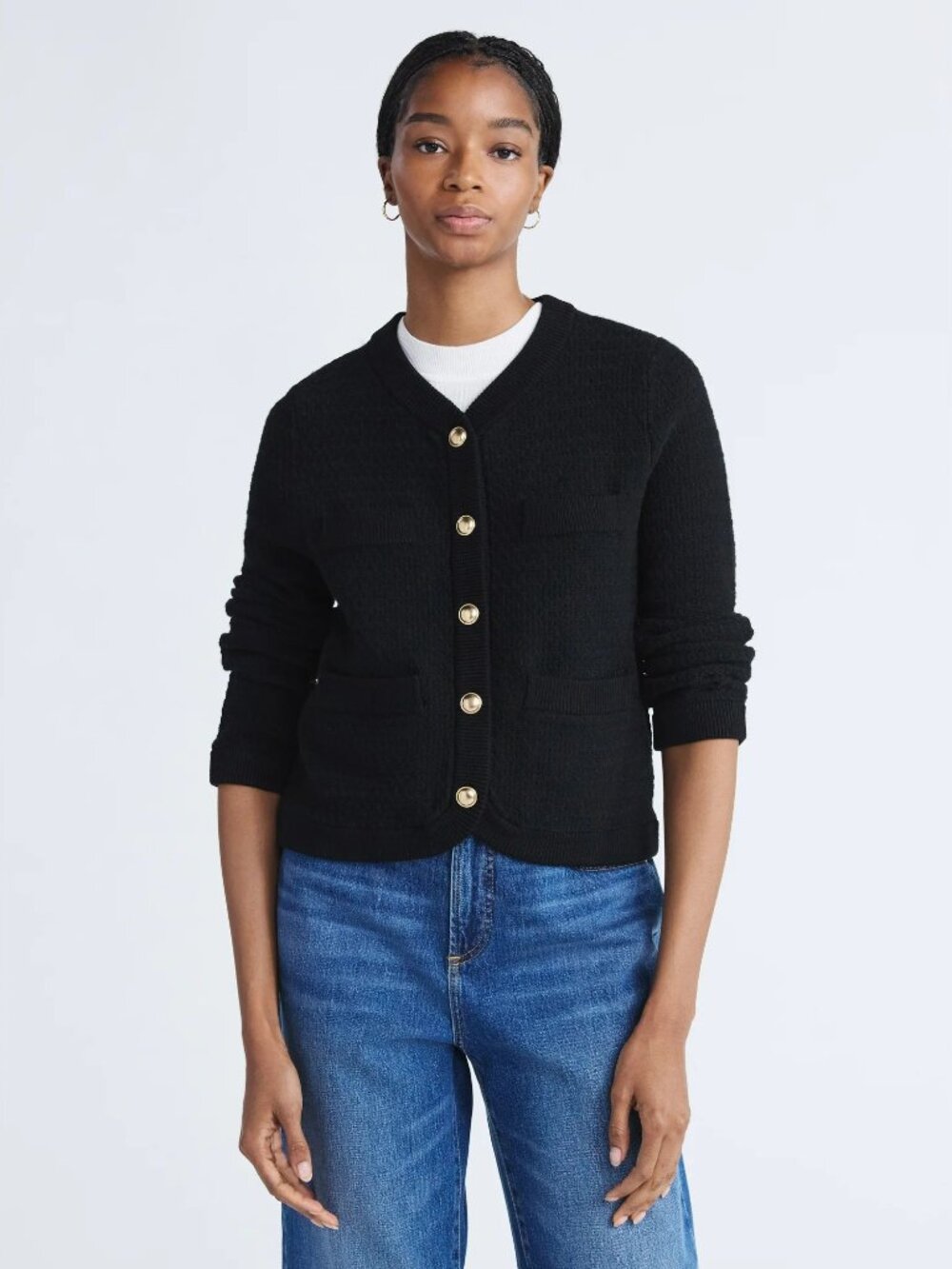 Free Assembly Women’s Textured Puff Sleeves Sweater Tee Darkest Navy - NWT - XS